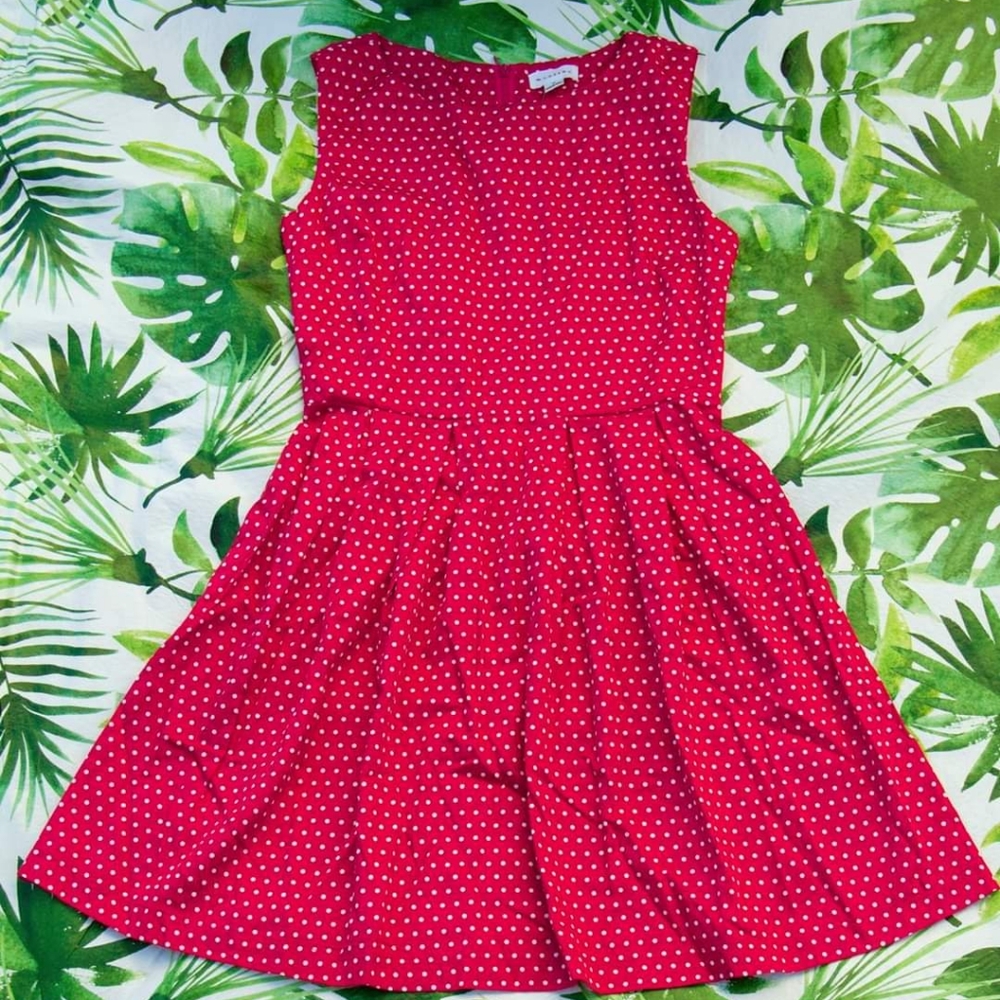 red polka dot dress